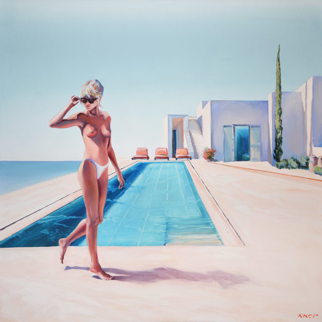 Madame VAngel 15 Swimming Pool, 2021, 95x95 cm